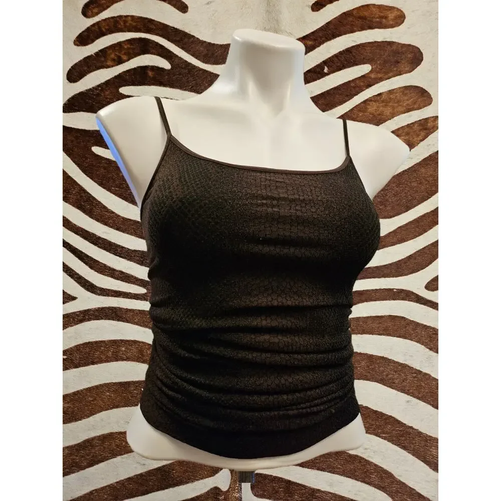 Vintage NikiBiki Y2K Long Tank Top Brown Animal Print Grunge Whimsigoth OS - Picture 2 of 8